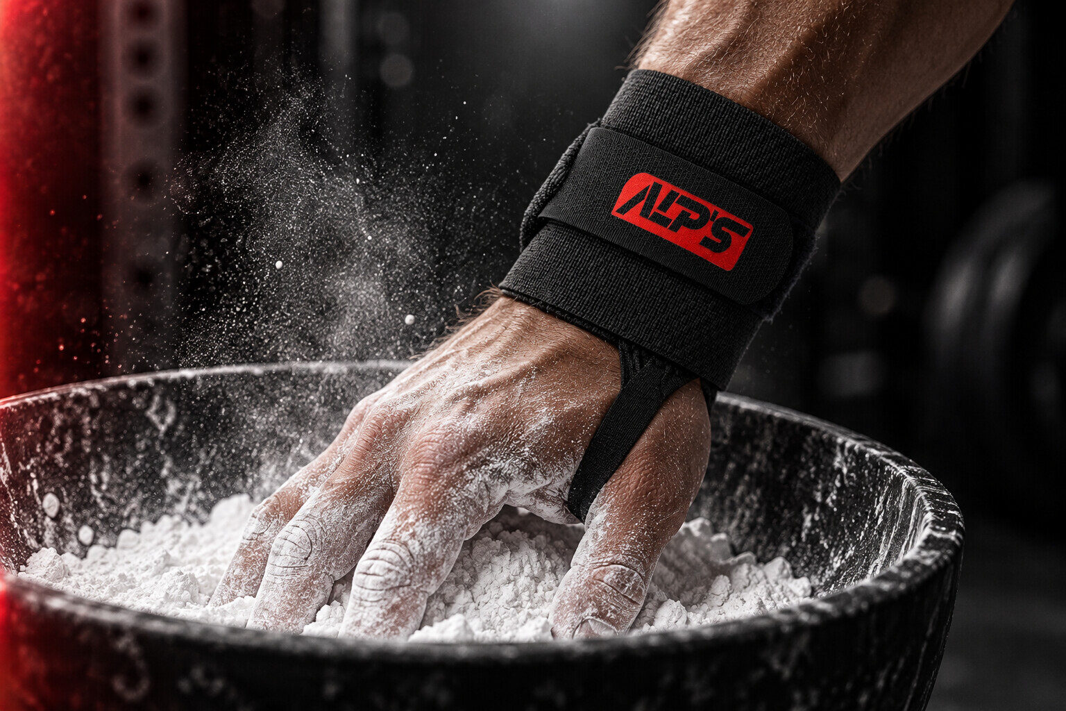 A bowl of chalk dust in a gym